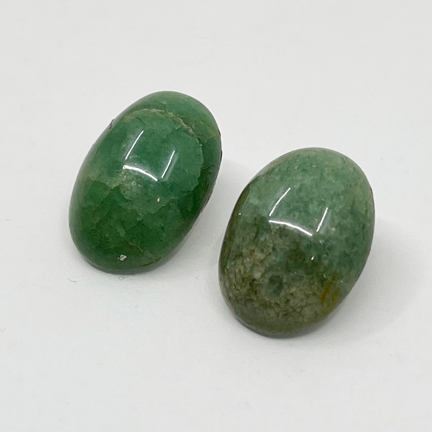 Vintage aventurine cabochon clip on earrings