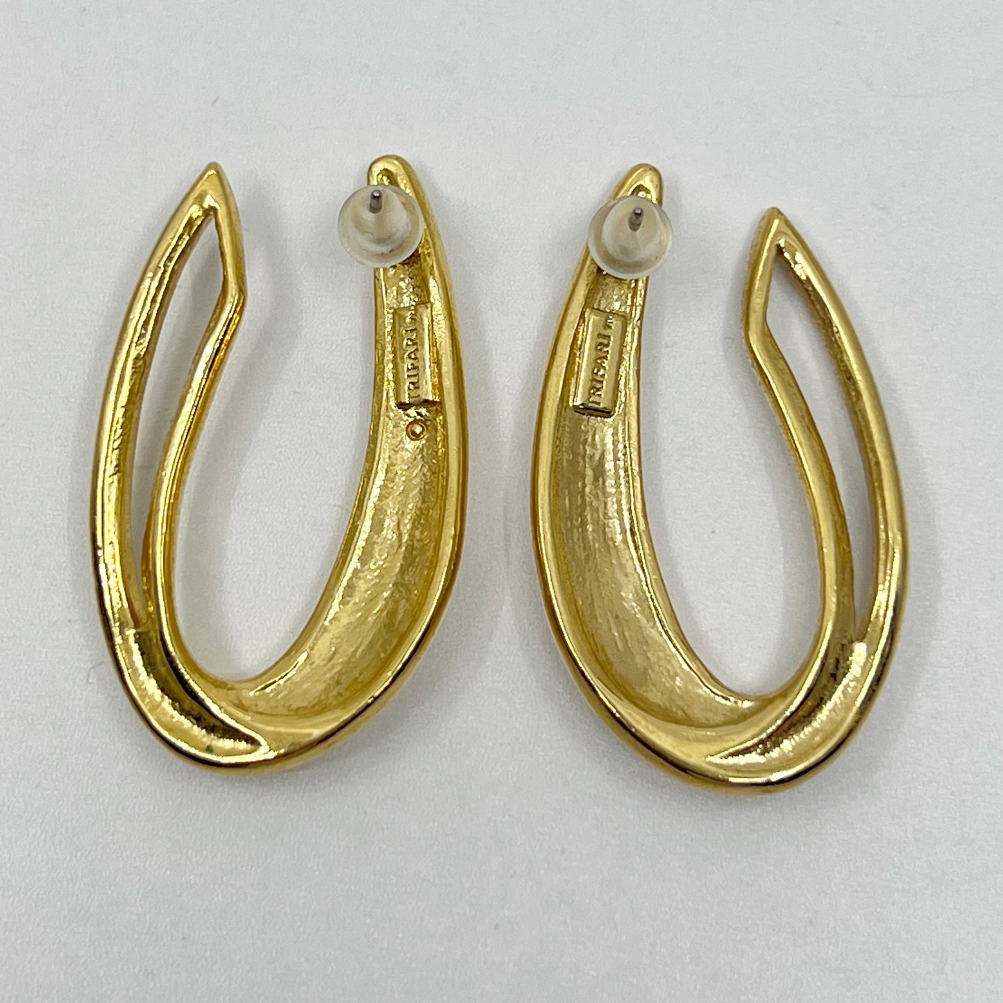 Trifari gold tone enamel earrings