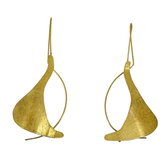 Hand Made hammered brass earrings