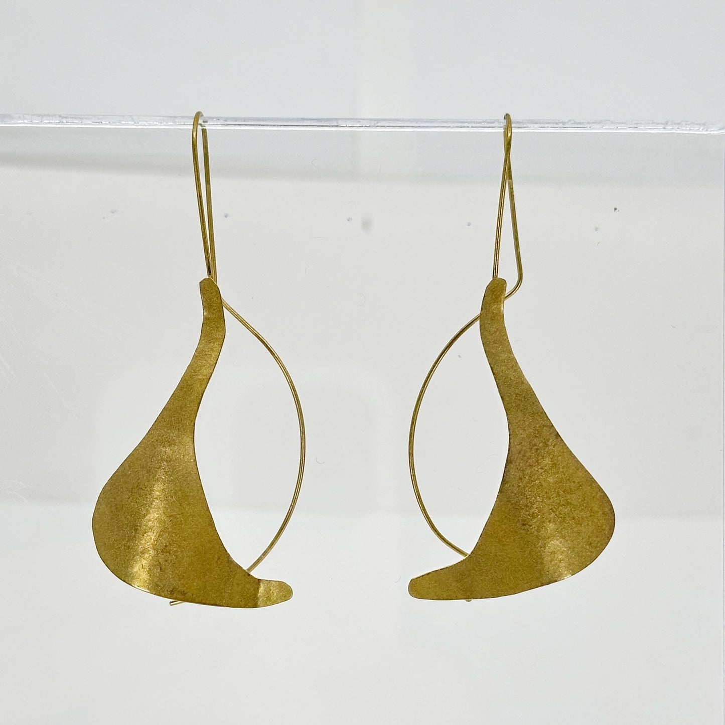 Hand Made hammered brass earrings