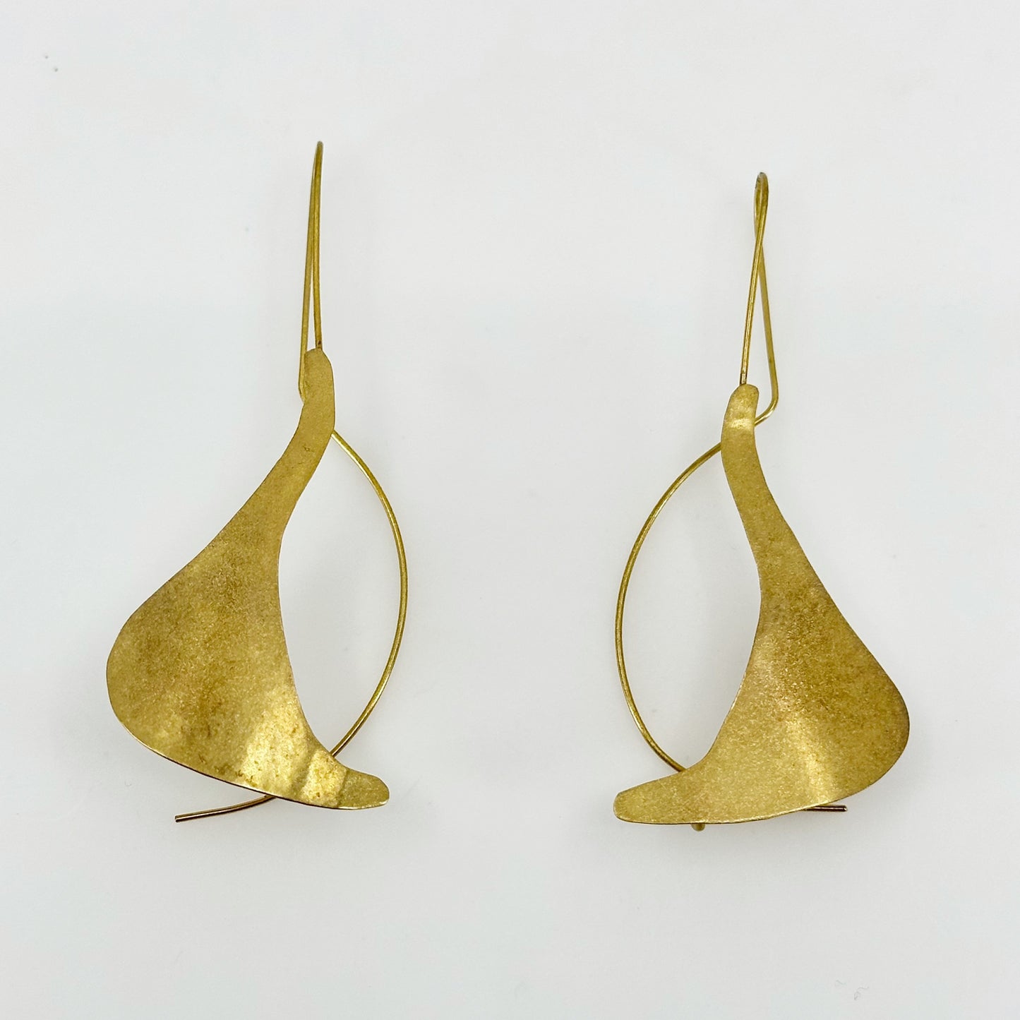 Hand Made hammered brass earrings