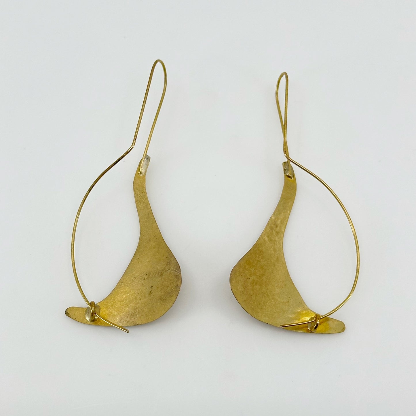 Hand Made hammered brass earrings