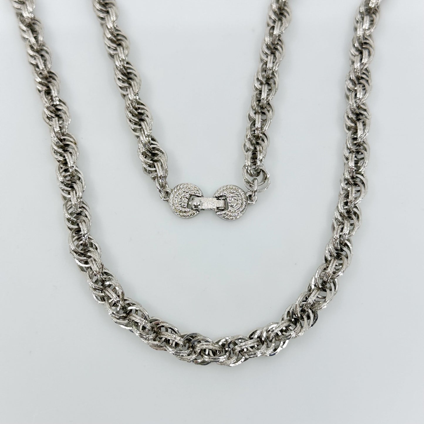 Vintage Monet Silver tone chain necklace