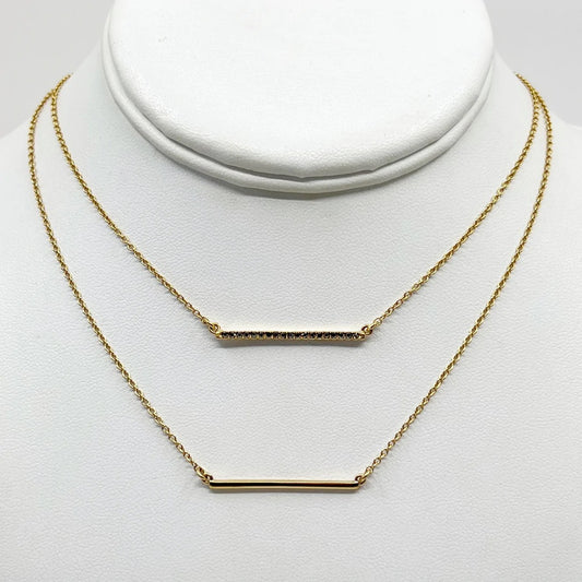 Gold tone crystal necklace