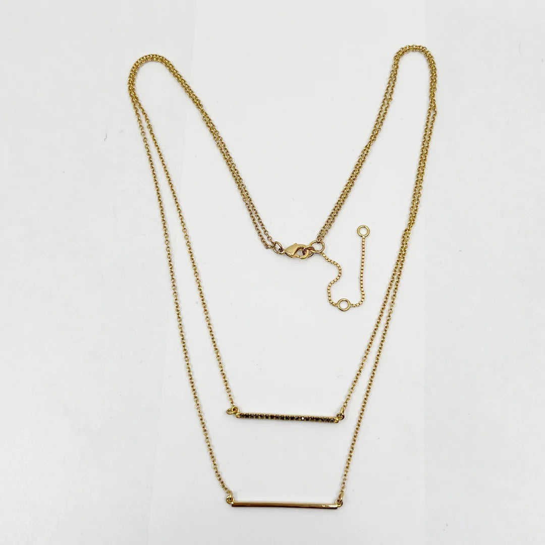 Gold tone crystal necklace