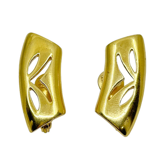 Monet gold tone clip on earrings