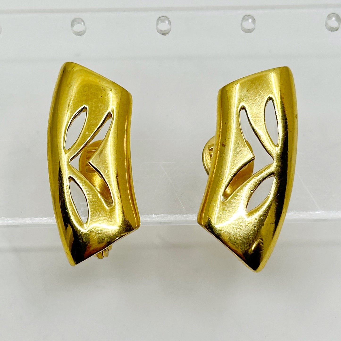 Monet gold tone clip on earrings