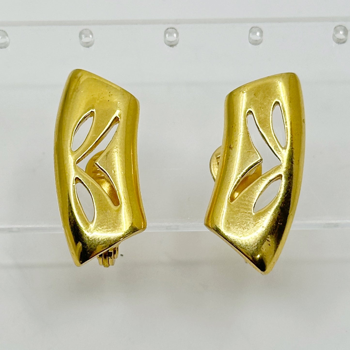 Monet gold tone clip on earrings