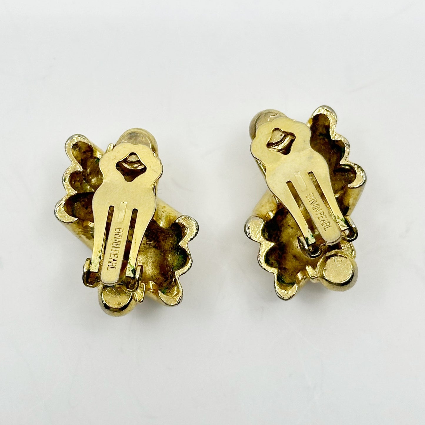 Erwin Pearl gold tone clip on earrings