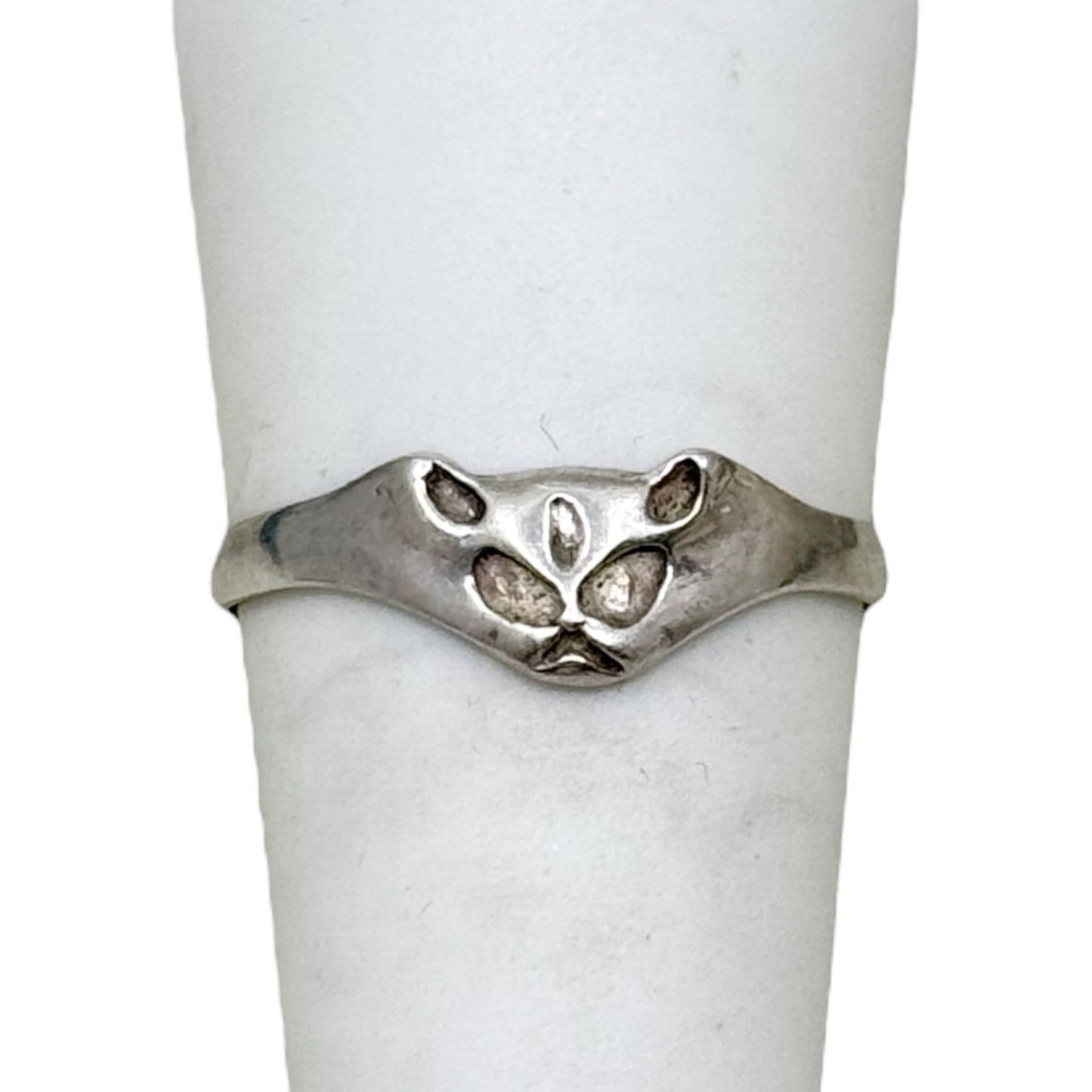 modernist sterling silver cat ring - GM468