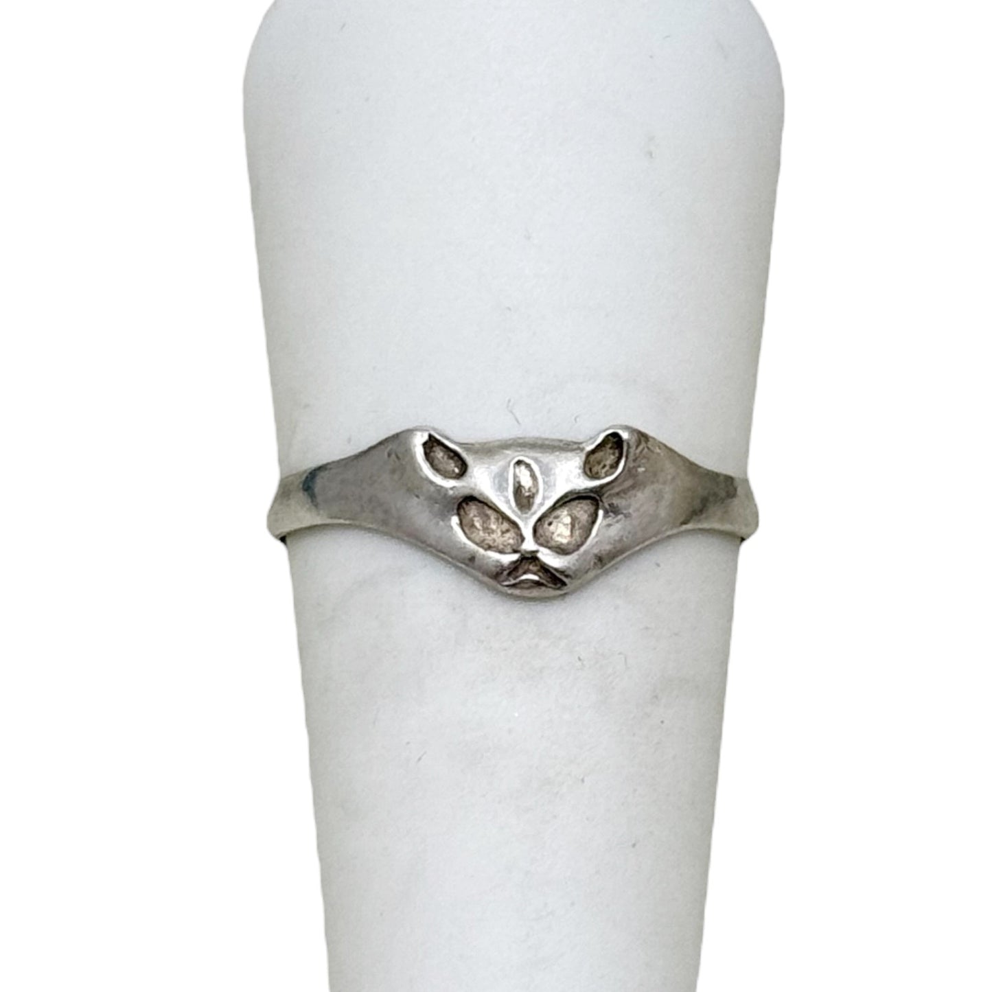 modernist sterling silver cat ring - GM468