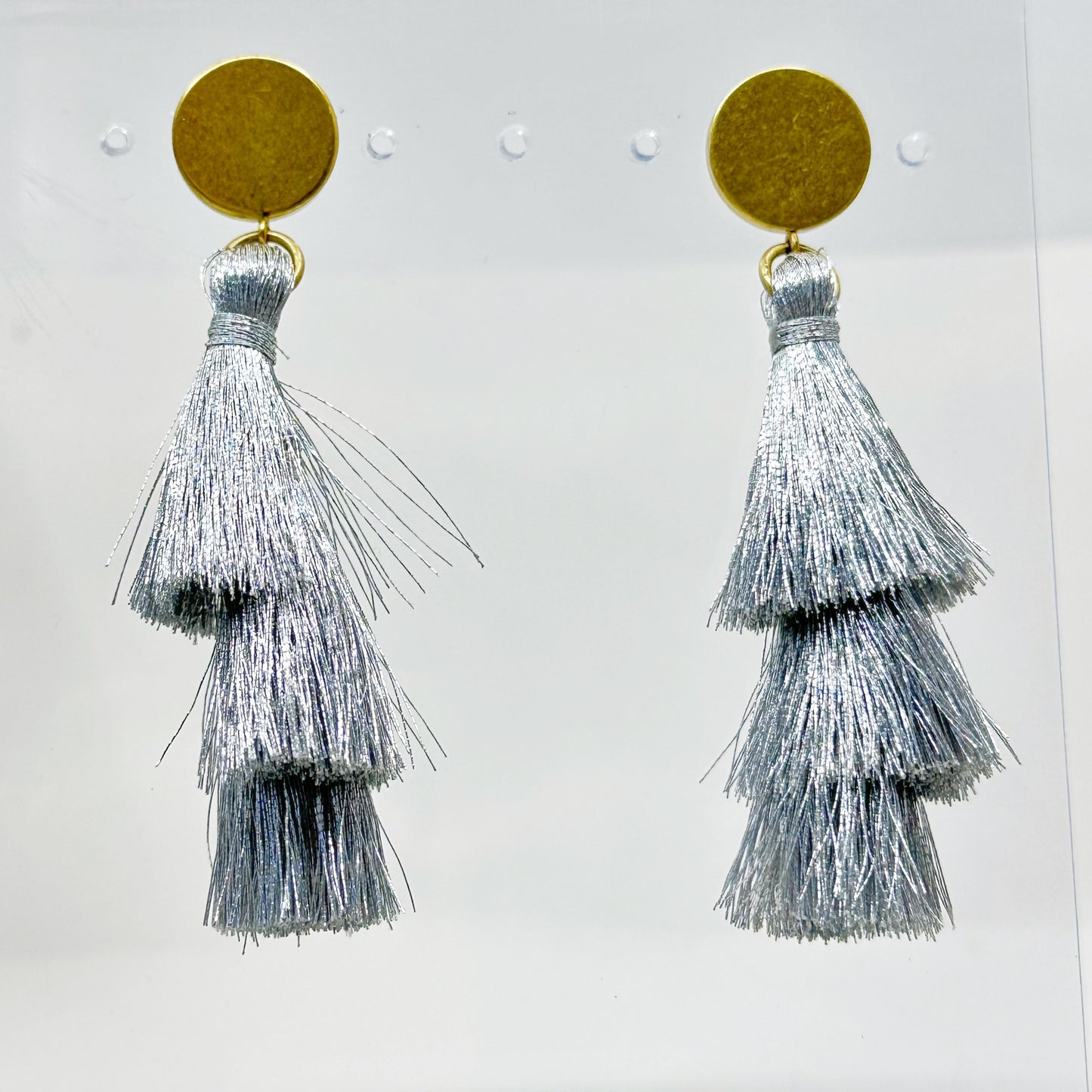 JCREW Gold tone seed tassel drop earrings