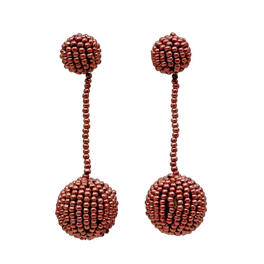 Gold Tone seed bead drop earrings