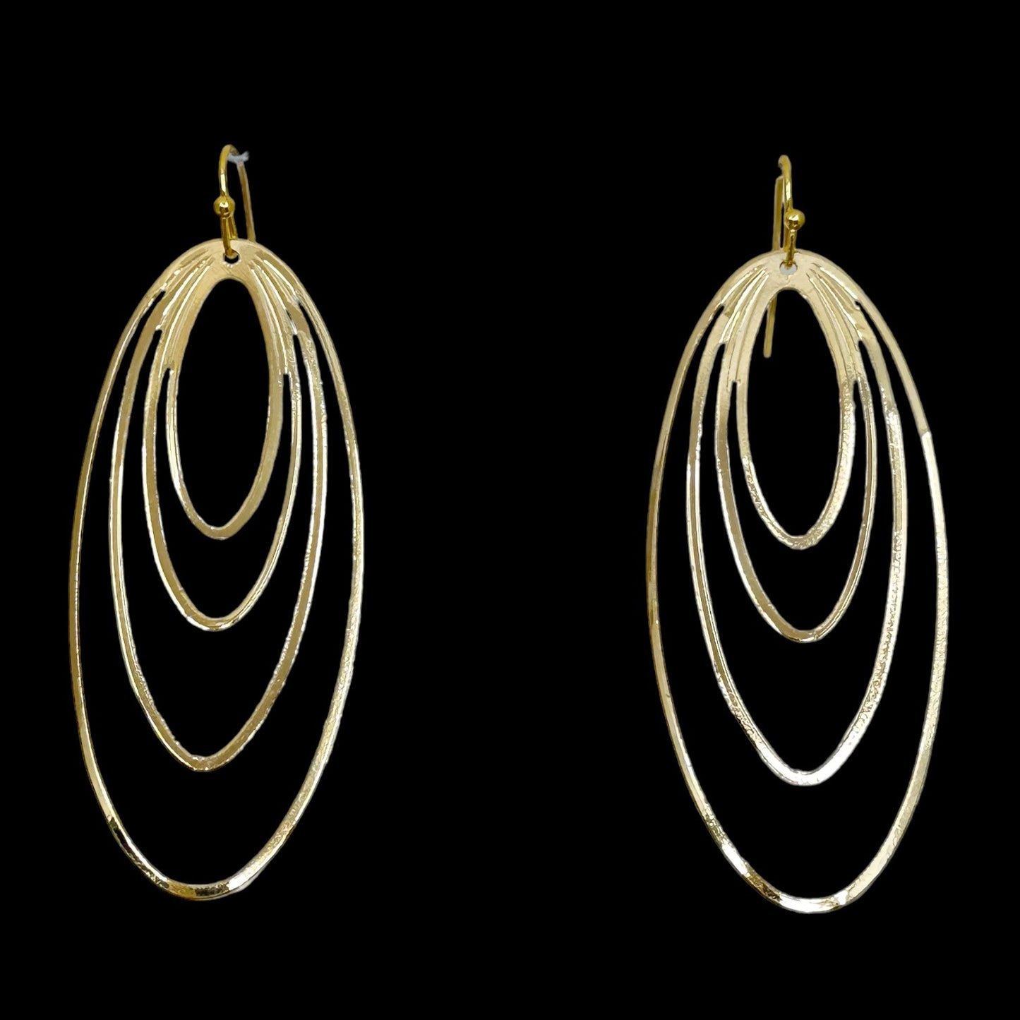 Gold tone link drop earrings