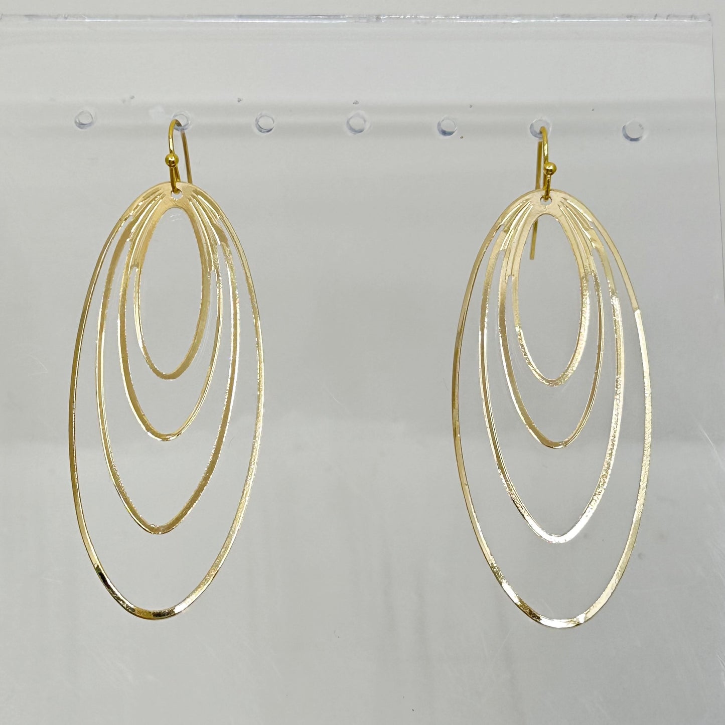 Gold tone link drop earrings