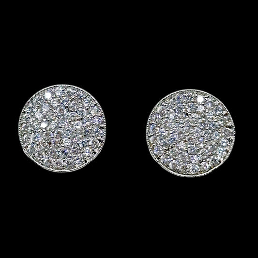 Roberta Chiarella silver tone rhinestones stud earrings