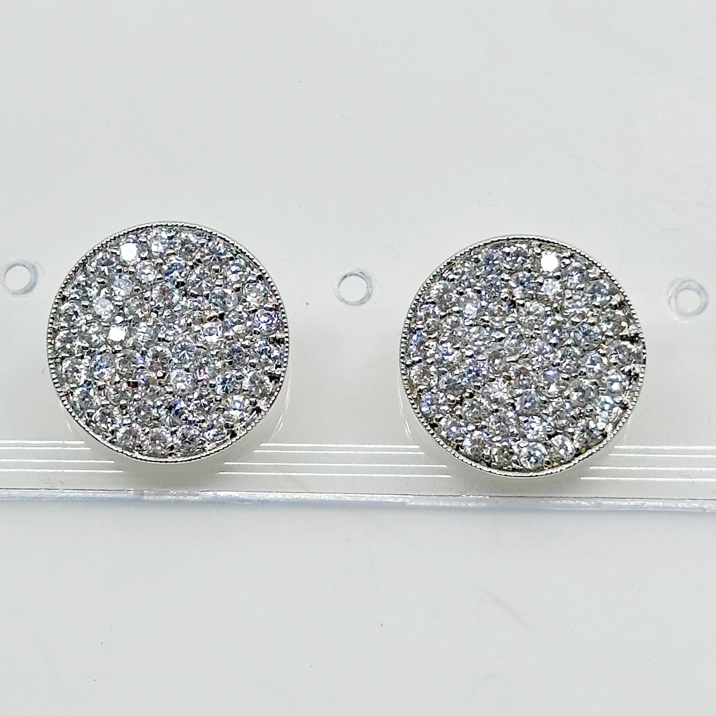 Roberta Chiarella silver tone rhinestones stud earrings