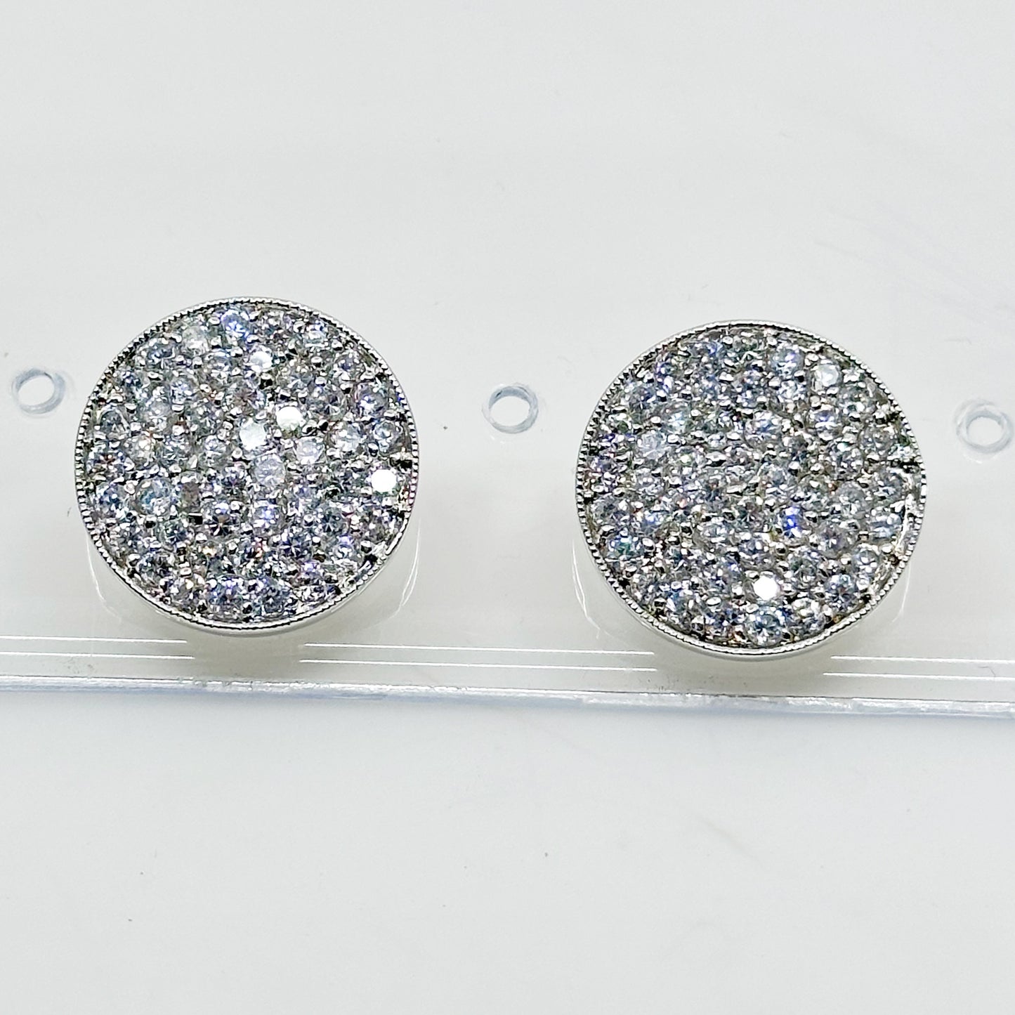 Roberta Chiarella silver tone rhinestones stud earrings