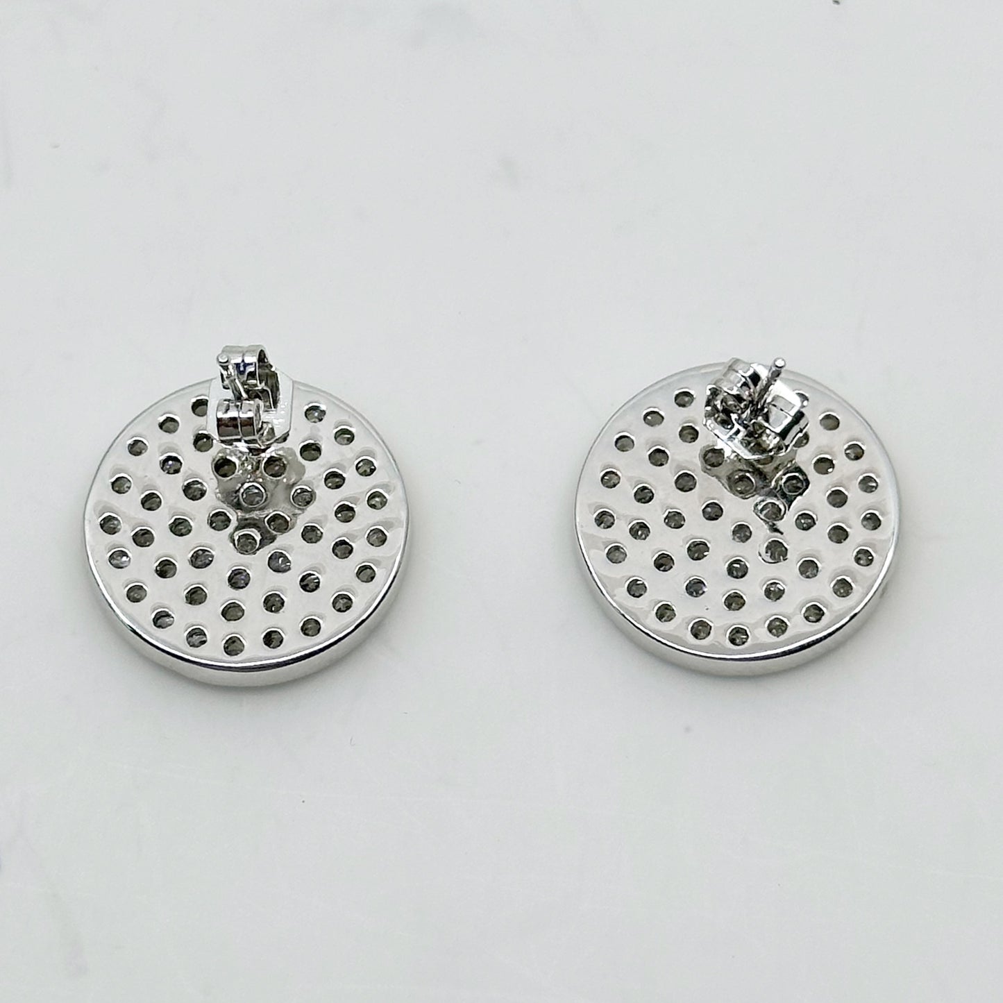 Roberta Chiarella silver tone rhinestones stud earrings