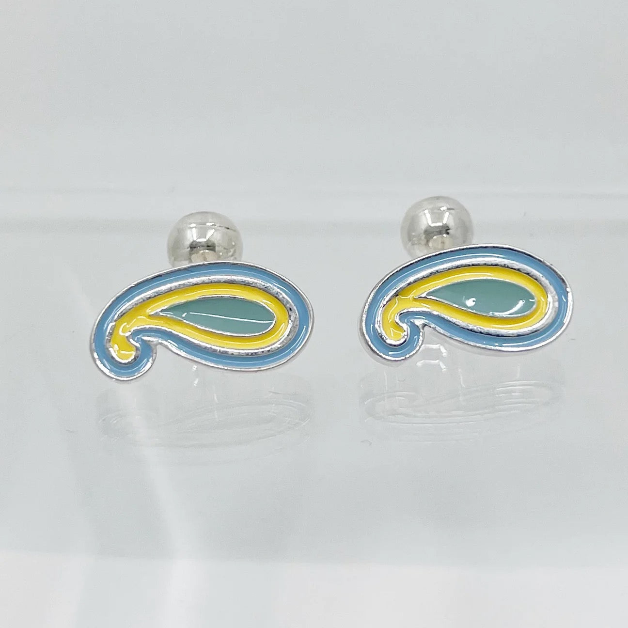 ETRO silver enamel cufflinks