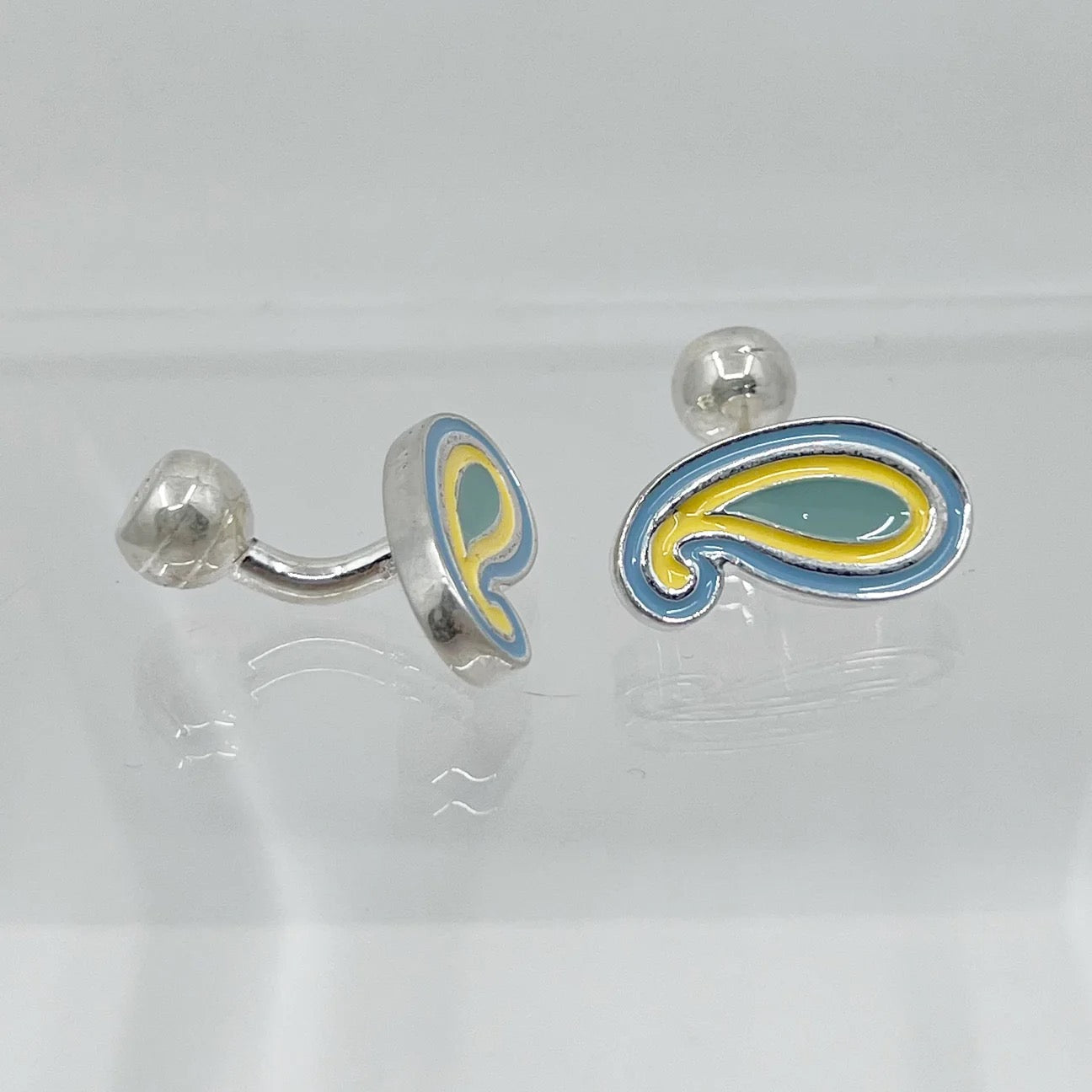 ETRO silver enamel cufflinks