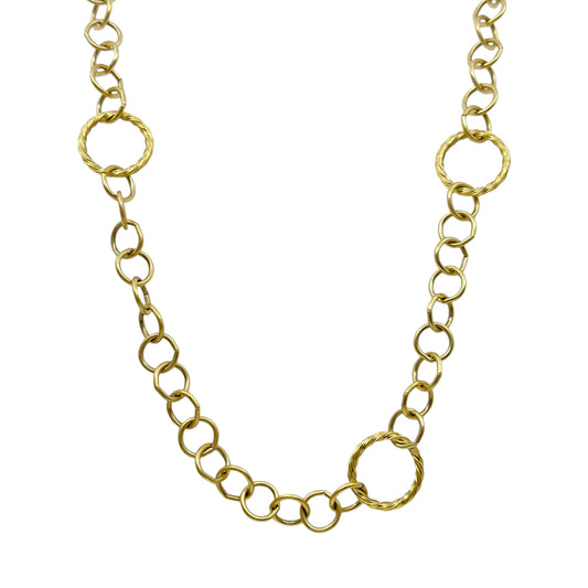 Hand Made Gold tone chain necklace