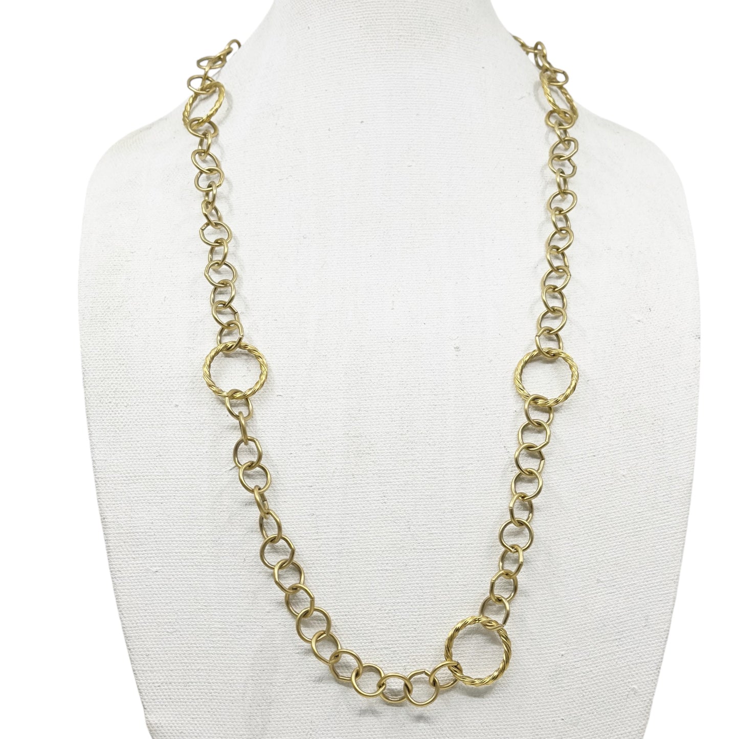 Hand Made Gold tone chain necklace