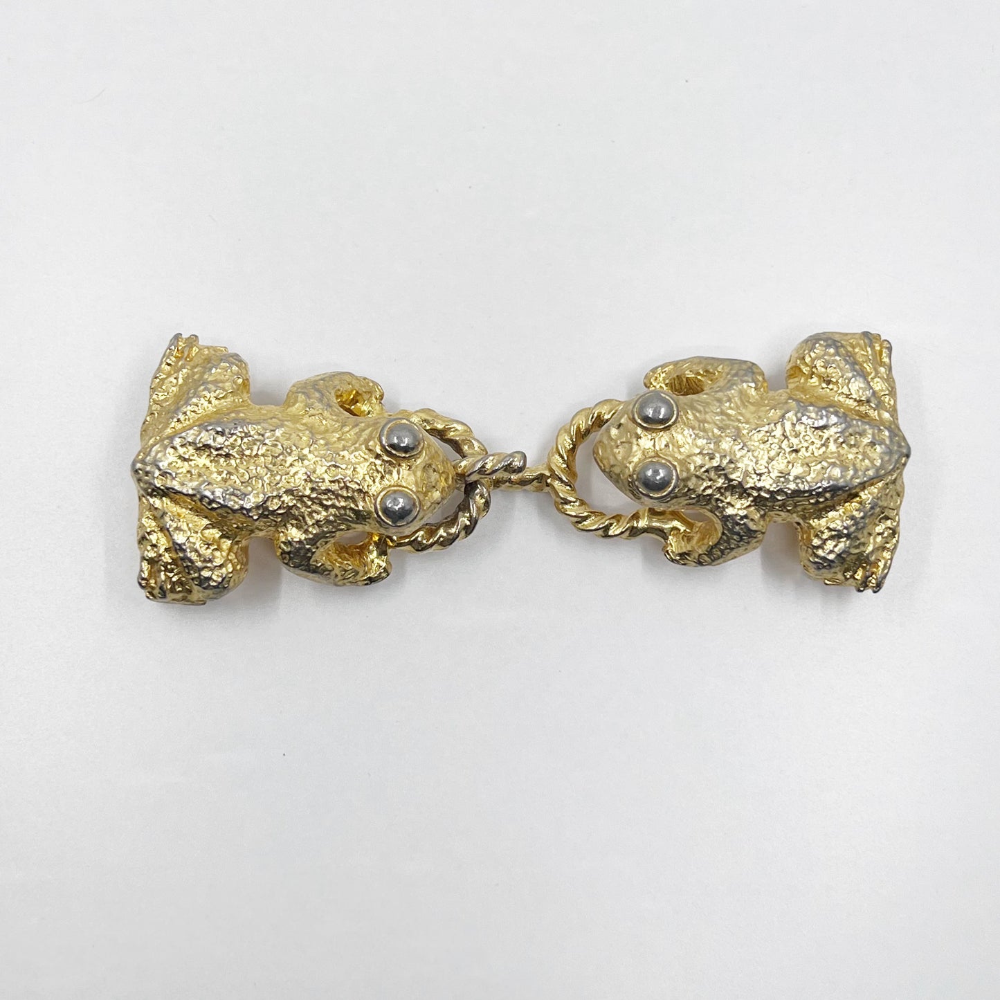 Vintage 1972 MIMI DI N Gold tone Frog Belt Buckle