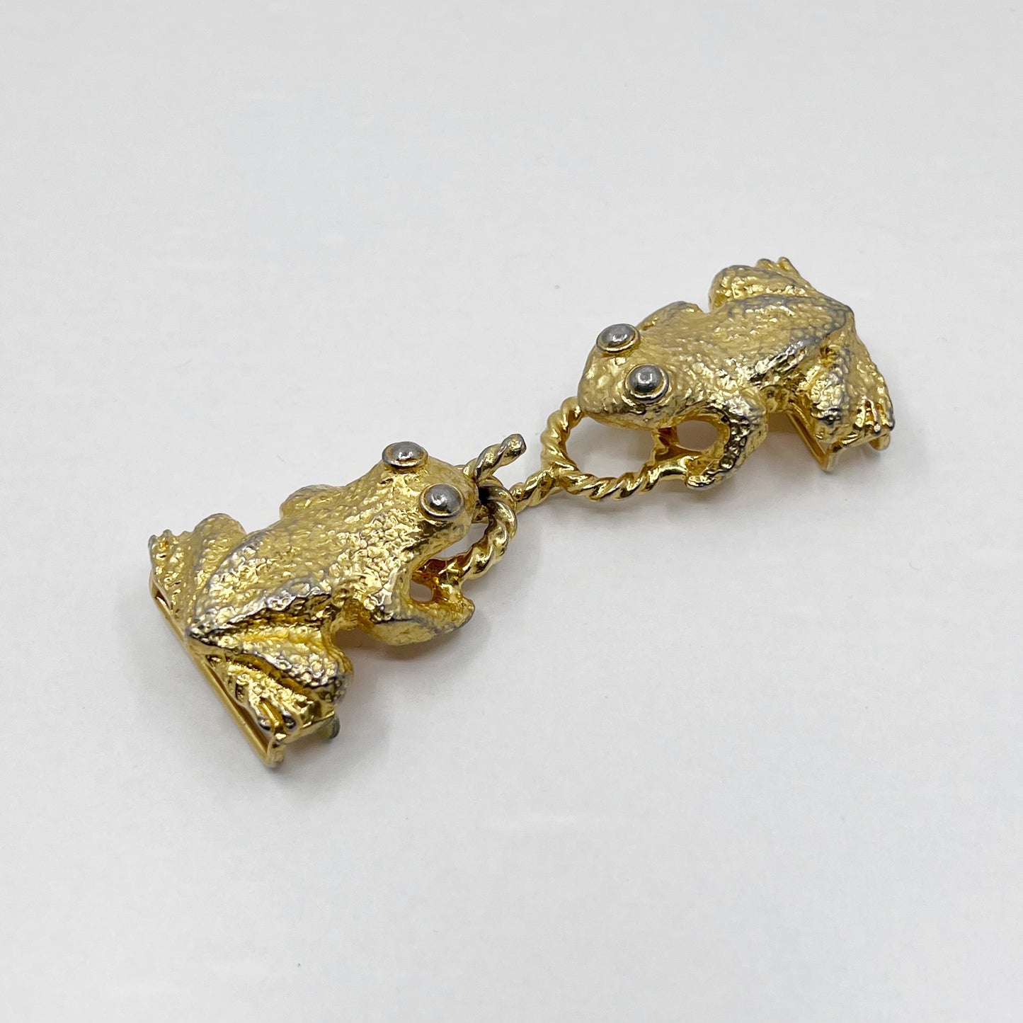 Vintage 1972 MIMI DI N Gold tone Frog Belt Buckle