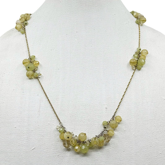 Gold tone acrylic bead necklace