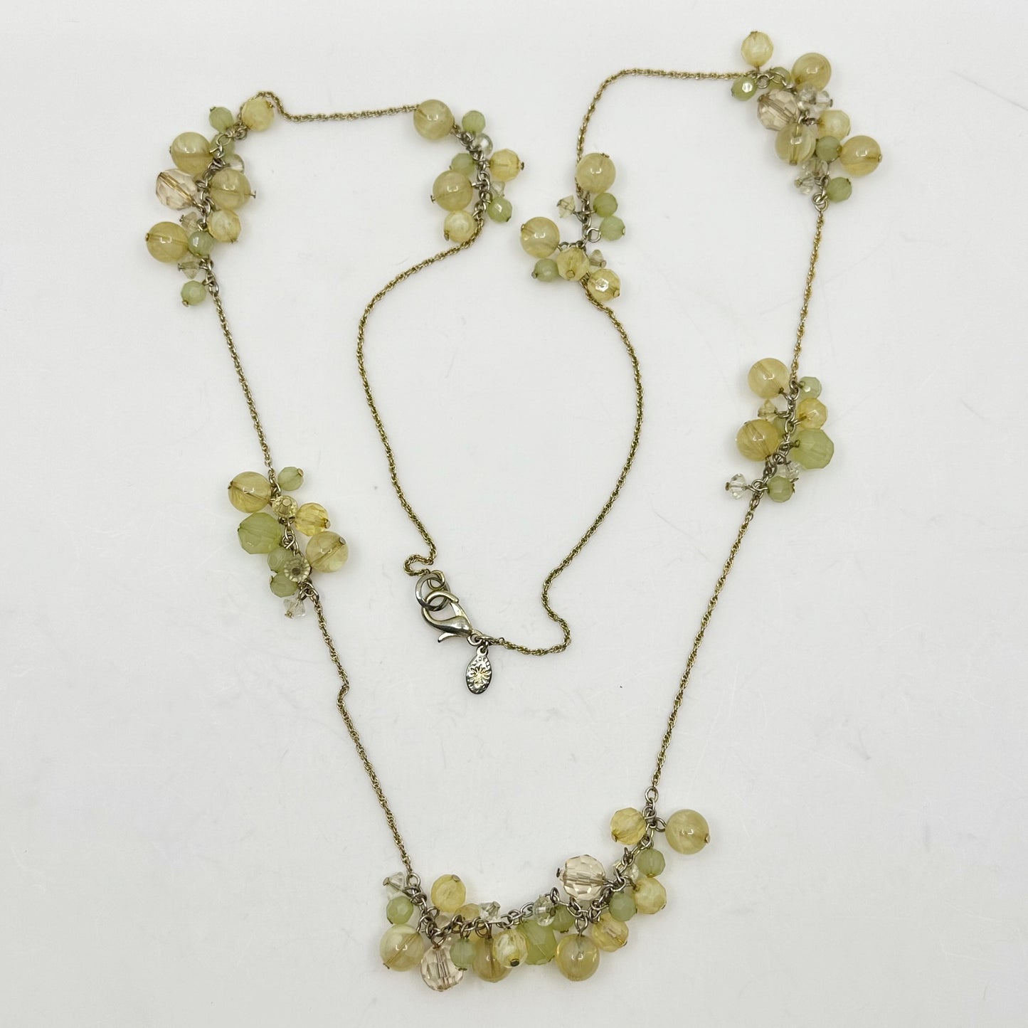 Gold tone acrylic bead necklace