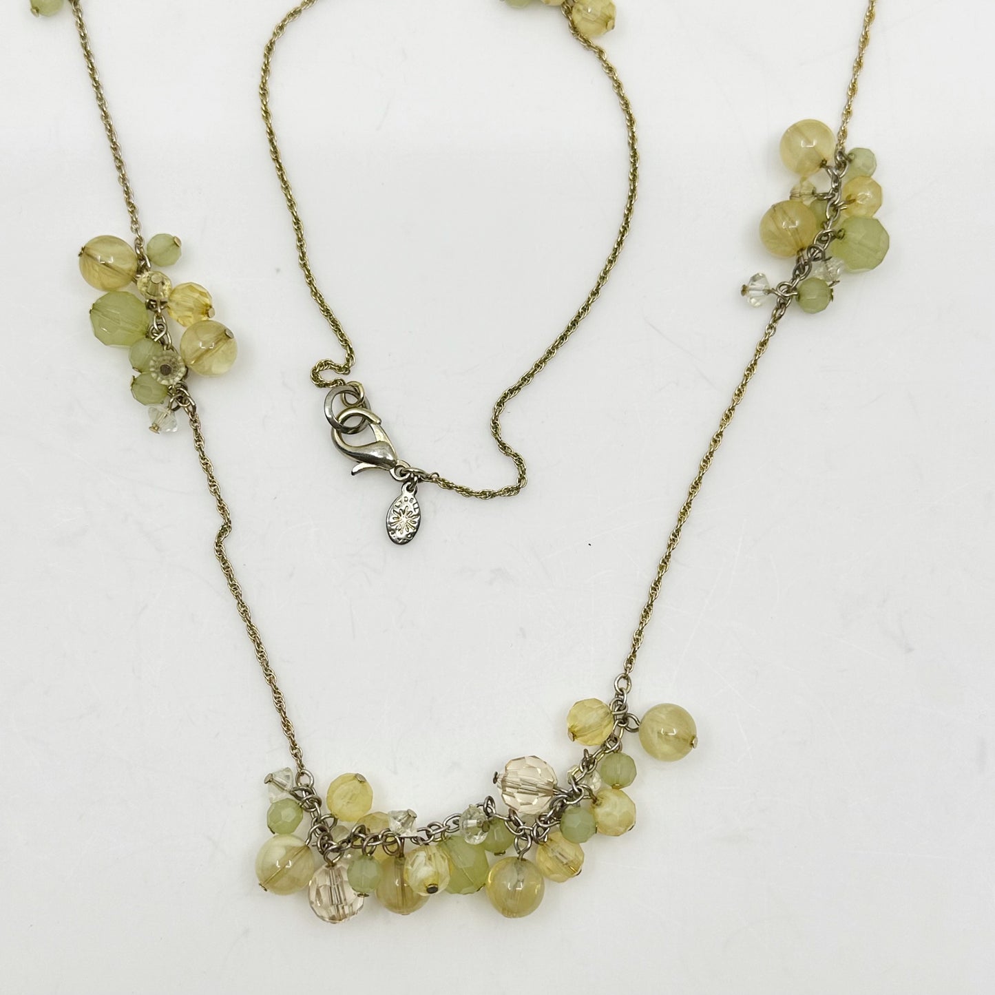 Gold tone acrylic bead necklace