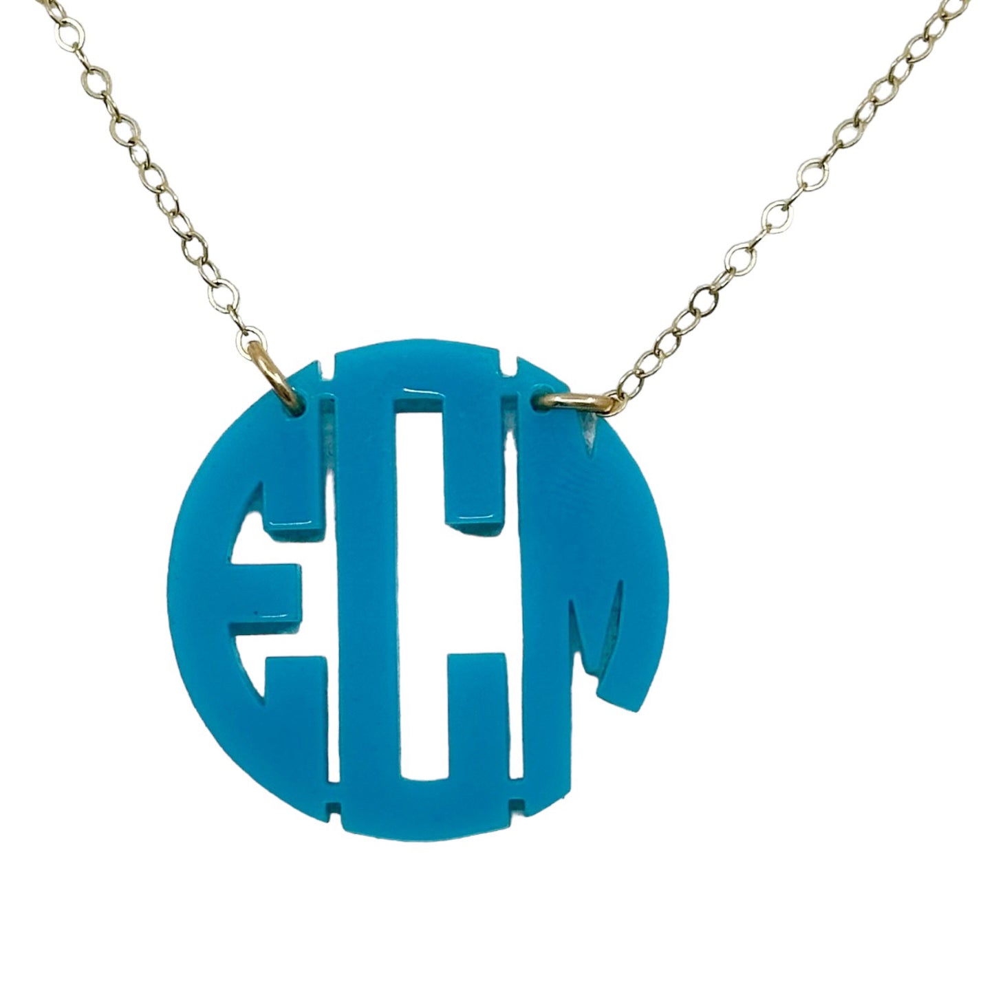 Gold Filled acrylic ECM pendant necklace