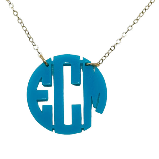 Gold Filled acrylic ECM pendant necklace