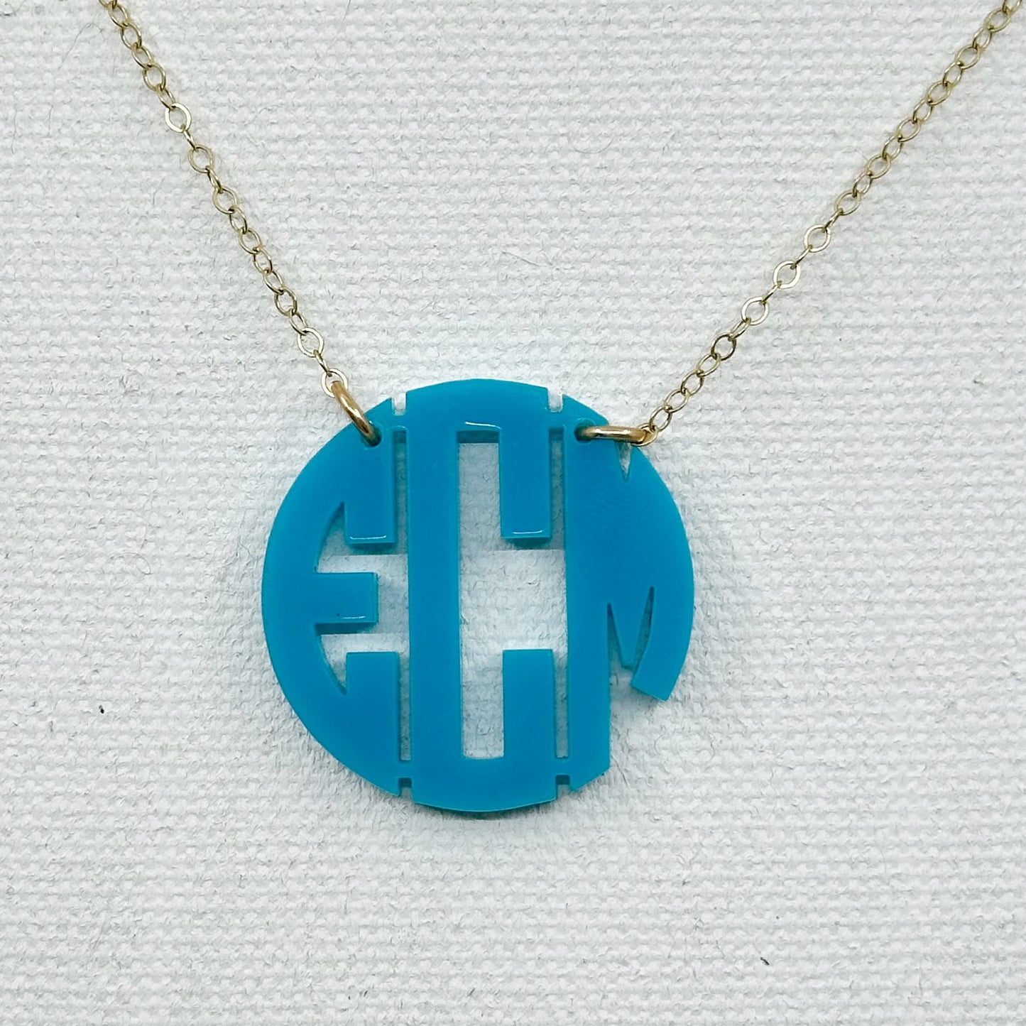 Gold Filled acrylic ECM pendant necklace