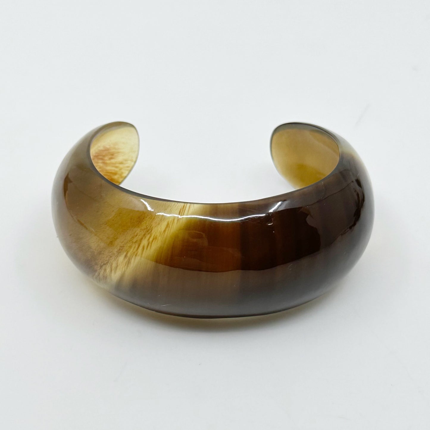 Carved horn cuff bracelet