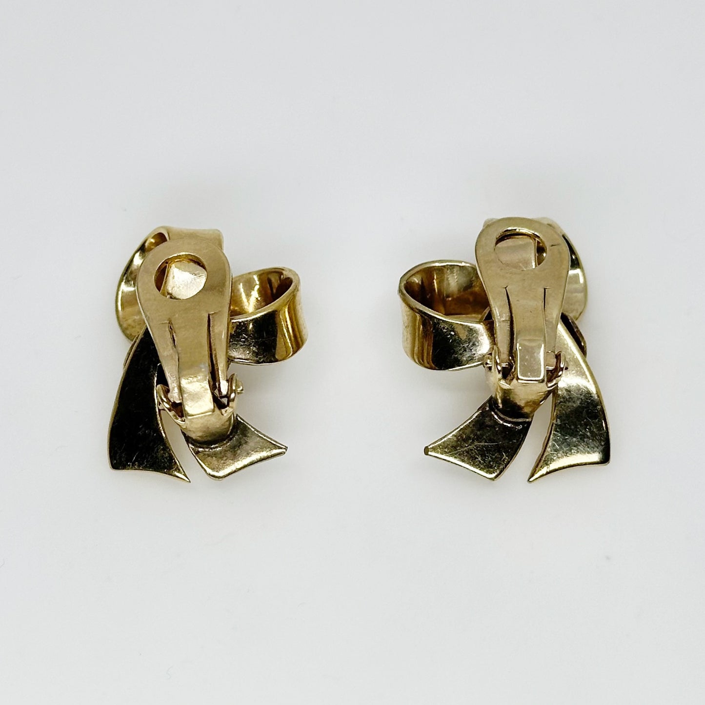 Mid Century  Mexico Gold Filled over brass bow earrings