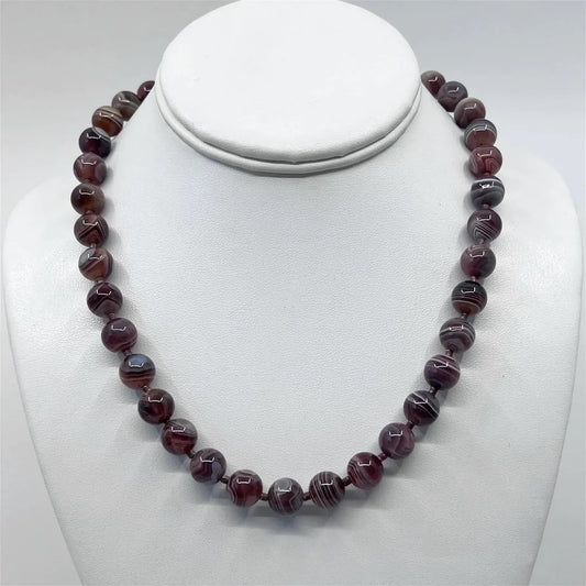 banded agate bead necklace