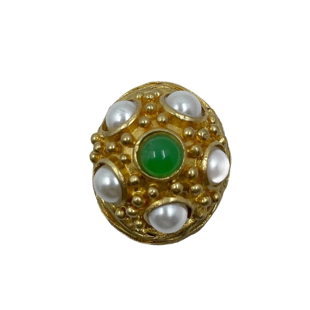 Gold plated Filled & chrysoprase ring