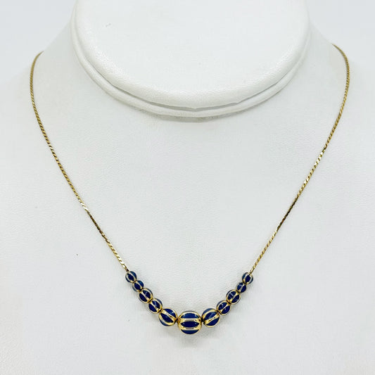 Vintage Napier Gold enamel bead necklace