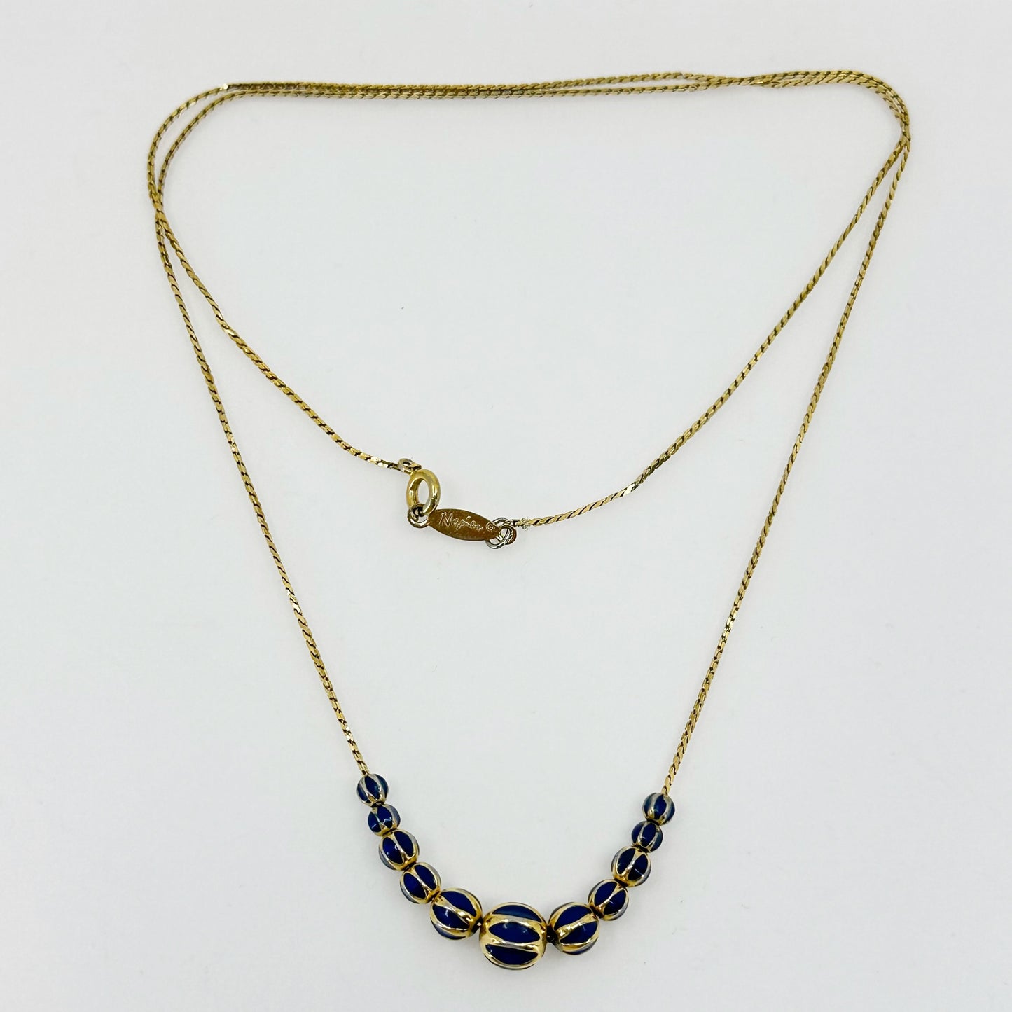 Vintage Napier Gold enamel bead necklace