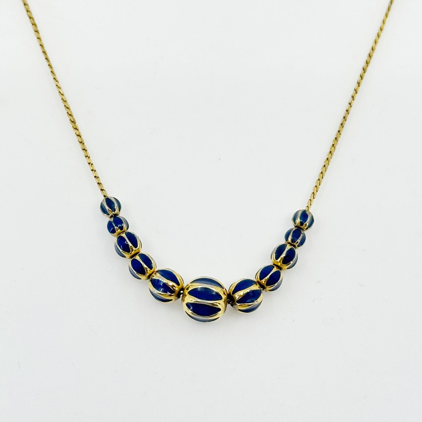 Vintage Napier Gold enamel bead necklace