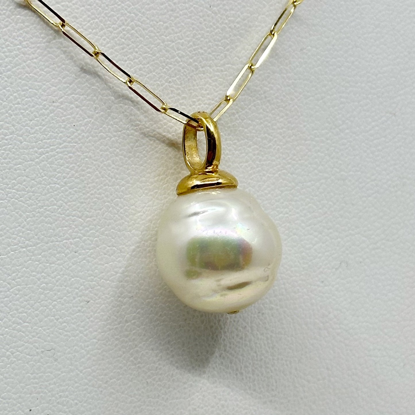 Gold vermeil Sterling silver baroque pearl pendant