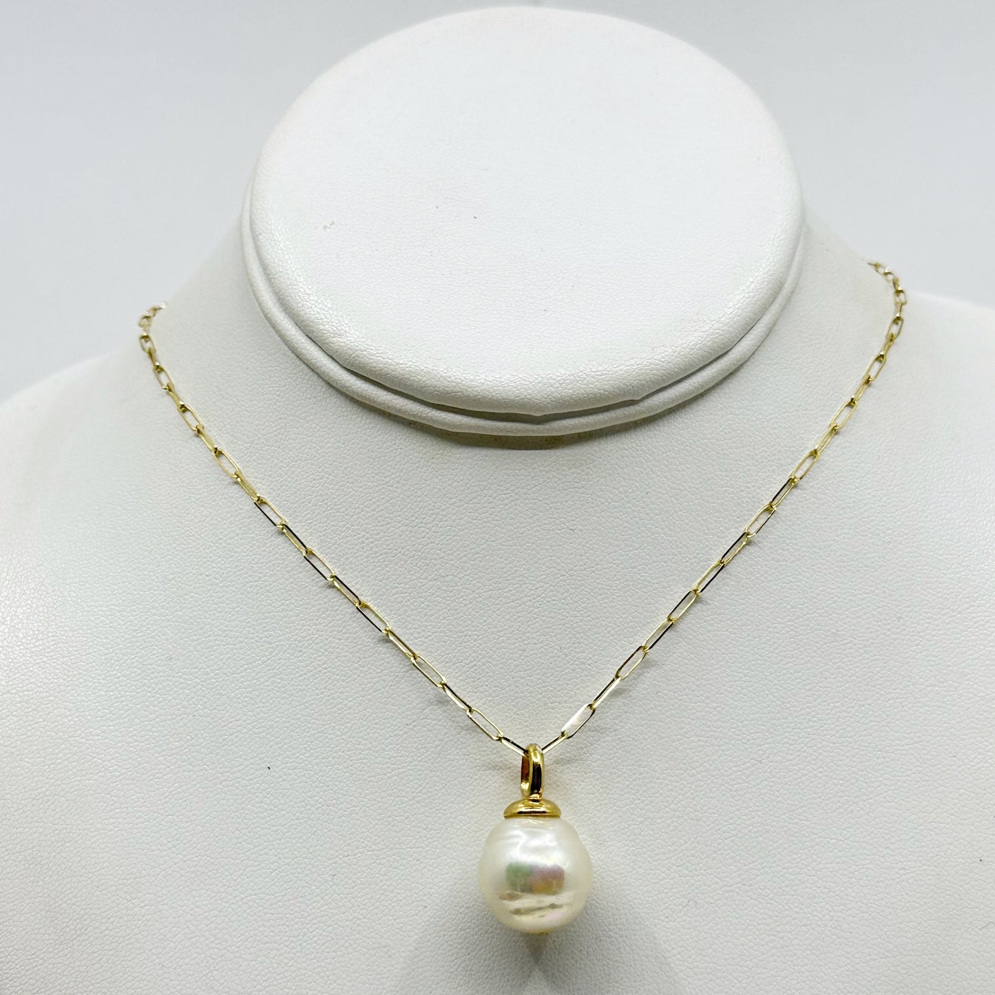 Gold vermeil Sterling silver baroque pearl pendant