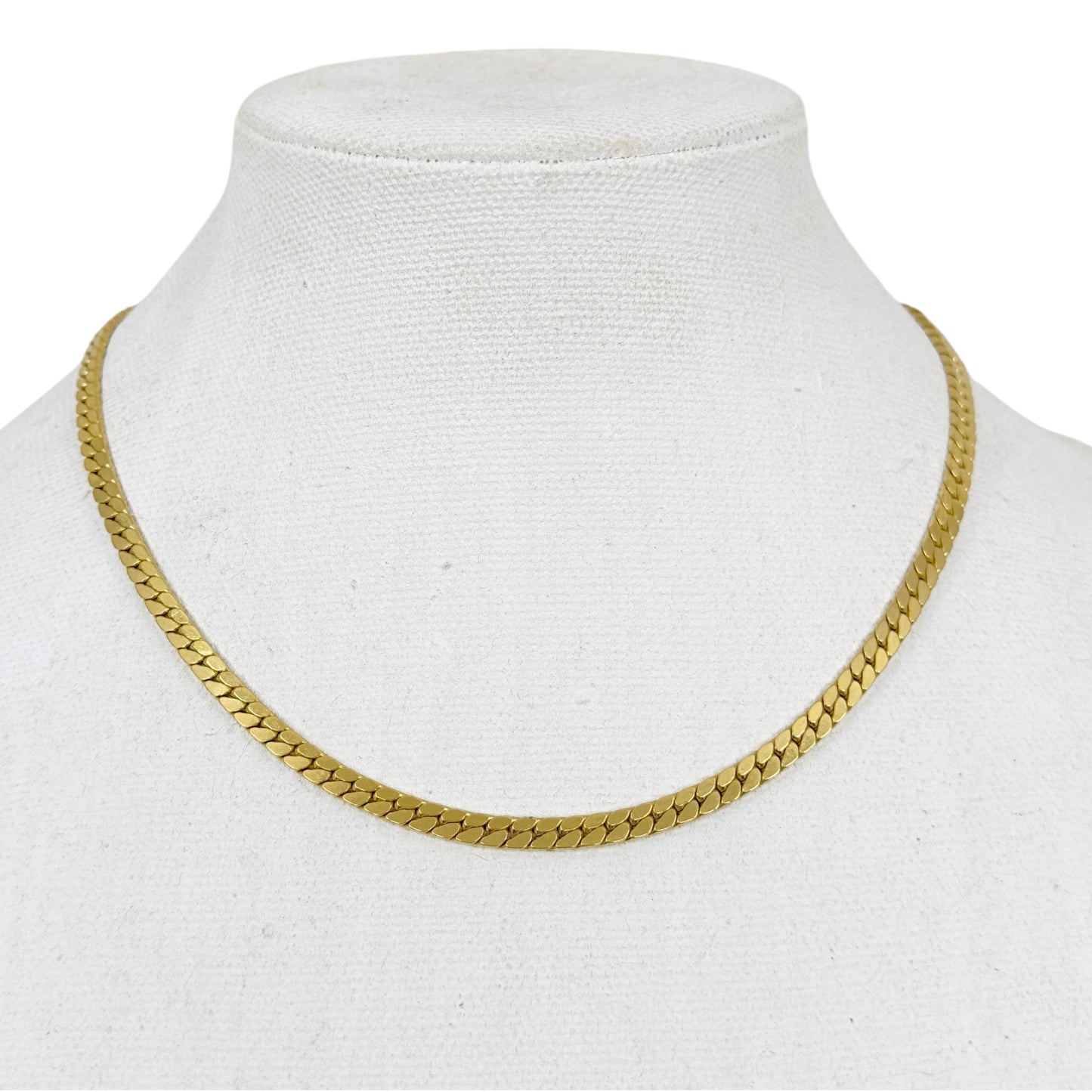 Vintage Kramer Gold tone herringbone snake chain necklace