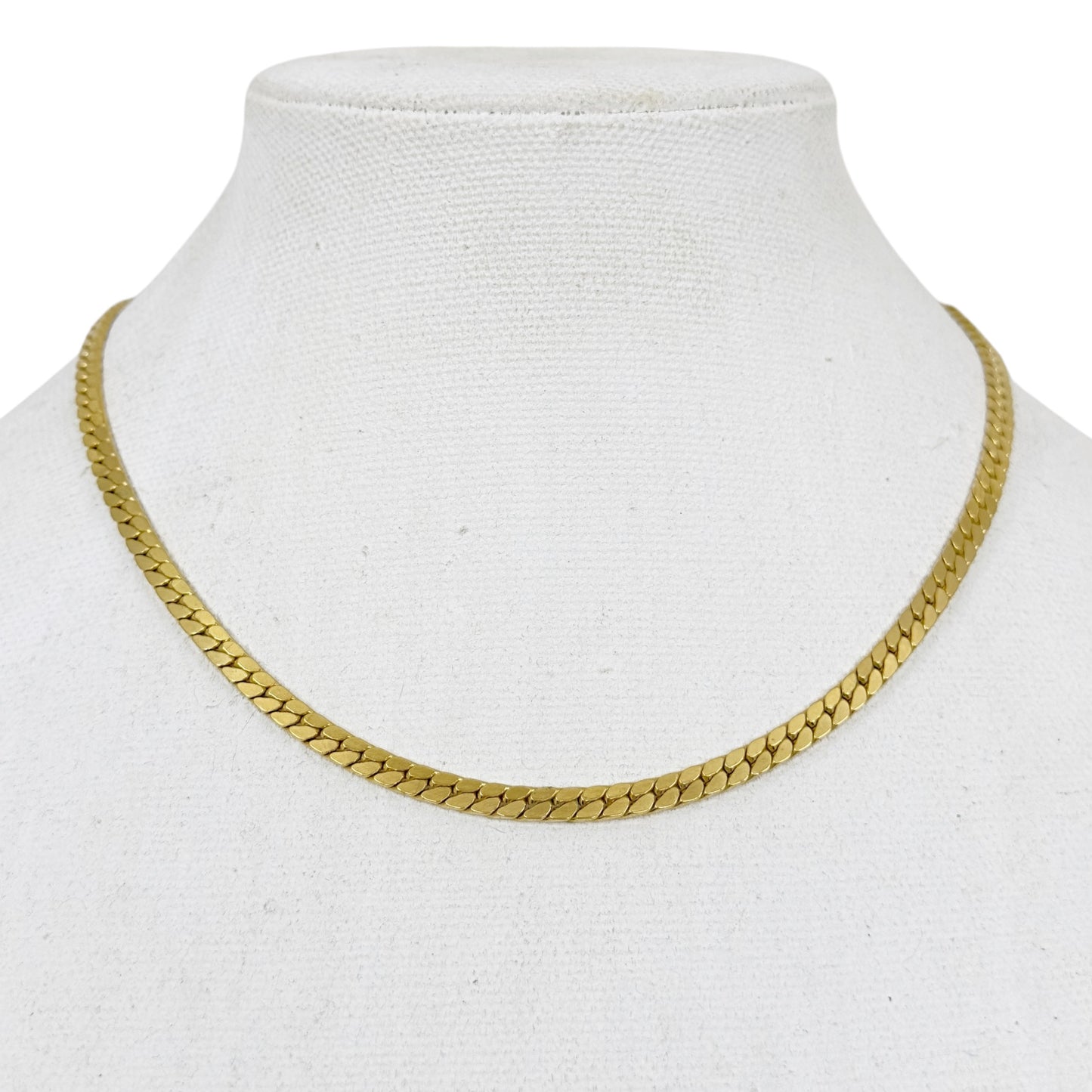 Vintage Kramer Gold tone herringbone snake chain necklace