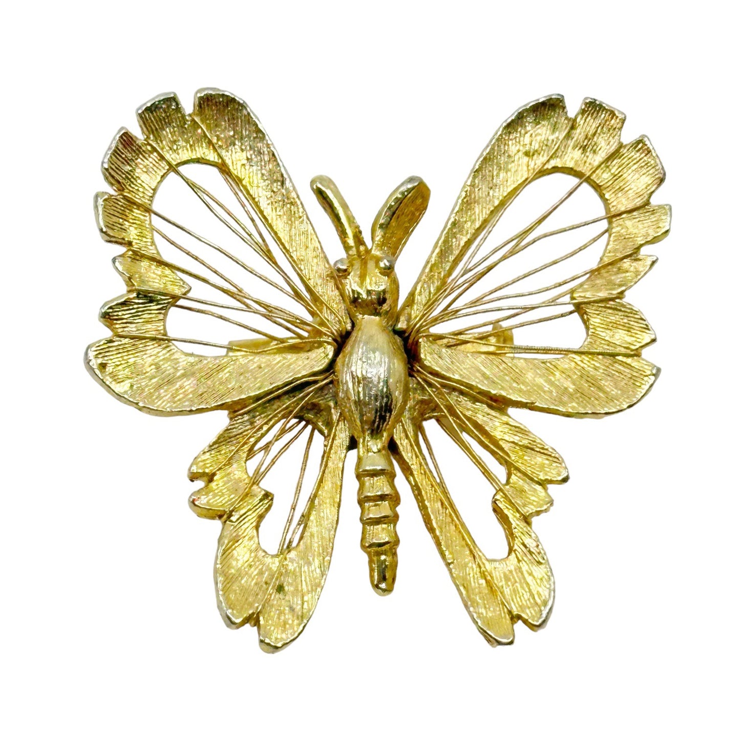 Vintage Gold tone butterfly brooch