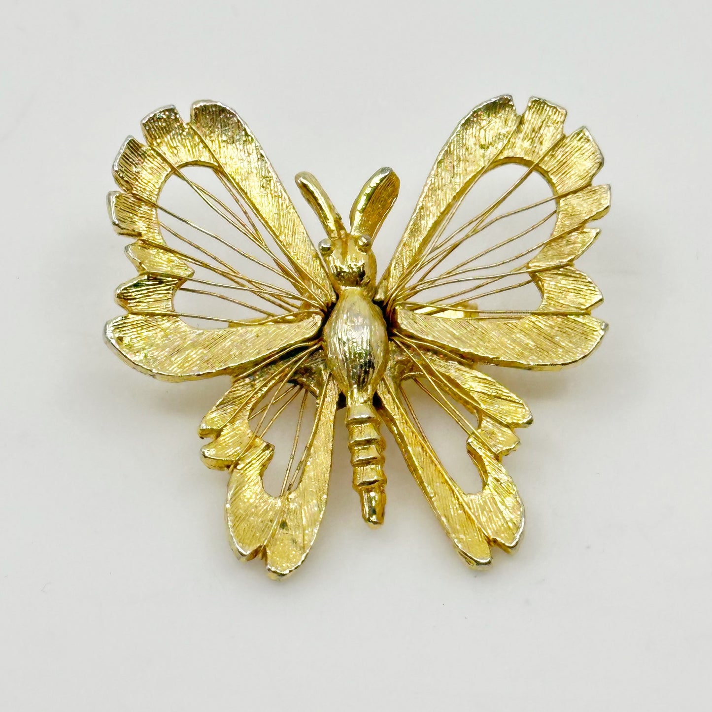 Vintage Gold tone butterfly brooch