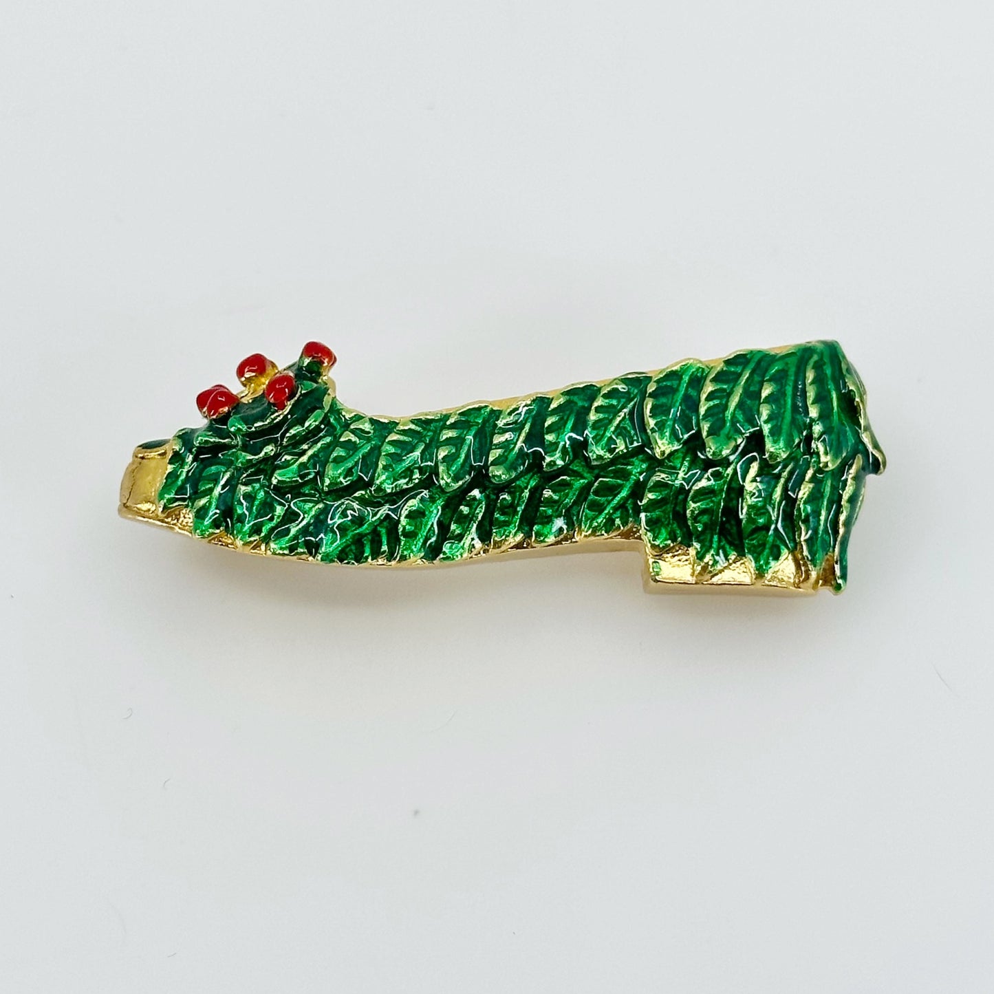 MMA Metropolitan Museum of Art Holly Berry Christmas shoe enamel brooch