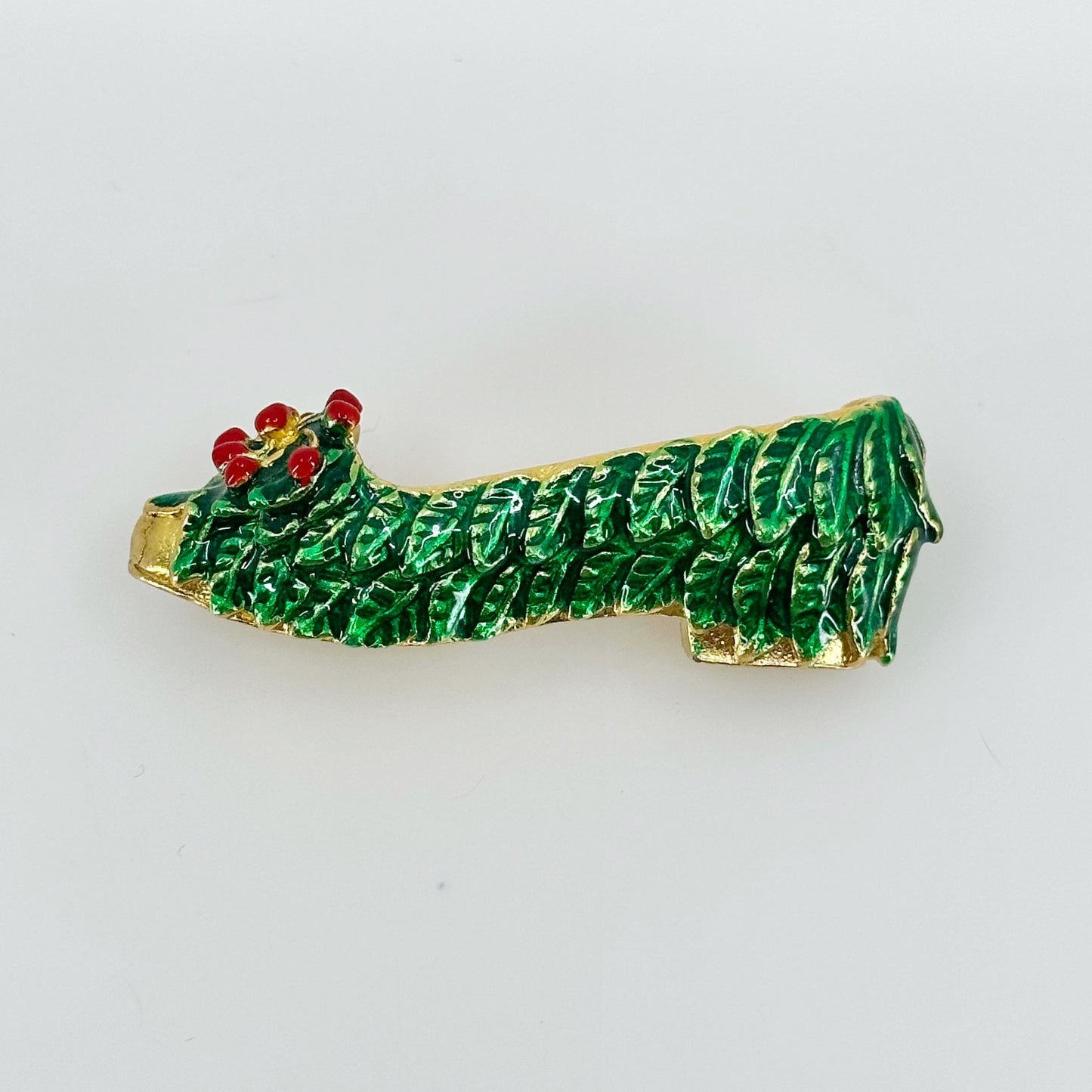 MMA Metropolitan Museum of Art Holly Berry Christmas shoe enamel brooch